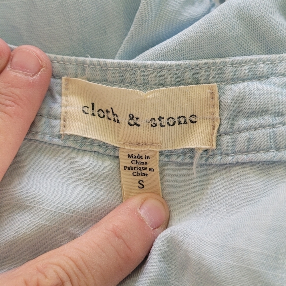 Anthropologie Cloth & Stone Washed Aria Henley Top Sz S - Picture 5 of 8